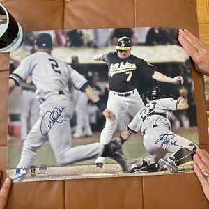 DEREK JETER JORGE POSADA SIGNED PHOTO 16X20STEINER